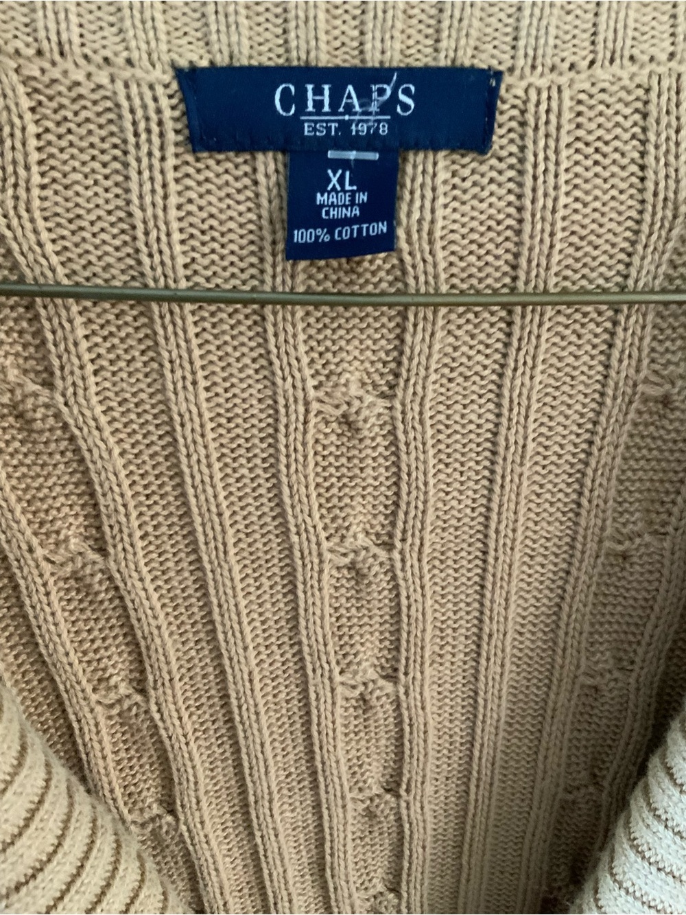 Lauren Ralph Lauren Camel Cable Knit Belted Sleeveless Cardigan Vest - XL - Picture 2 of 5